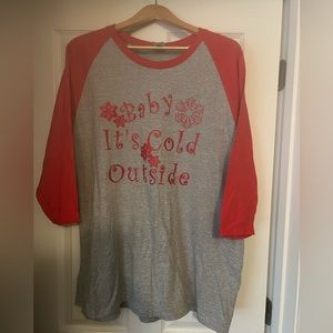 Jersey Red and Gray BABY ITS COLD OUTSIDE